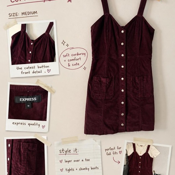 Express Dresses & Skirts - 90's Girl Express Corduroy Jumper